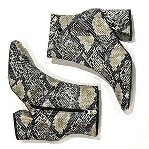 SOSO Faux Snake Skin Ankle Booties